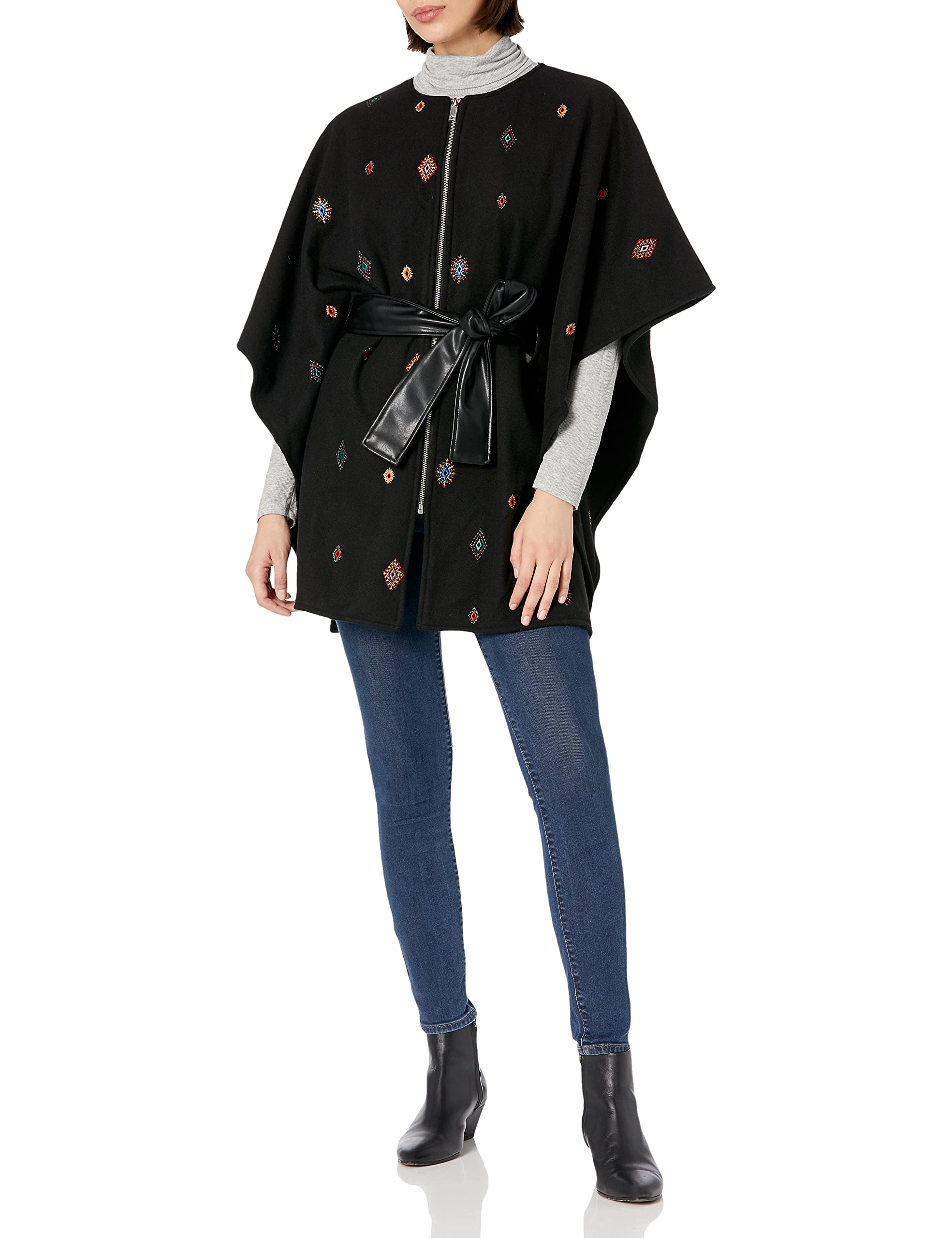 Desigual Women's Lightweight Fabric Poncho - Stylish & Comfortable Outerwear for Fall & Spring | Perfect for Travel, Beach Cover-Up, and Casual Outings