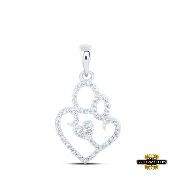 10K Gold Diamond Mother & Child Heart Pendant Necklace - 1/8 CTTW Genuine Diamond Jewelry - Perfect Gift for Mom, Birthday, Mother's Day & Special Occasions