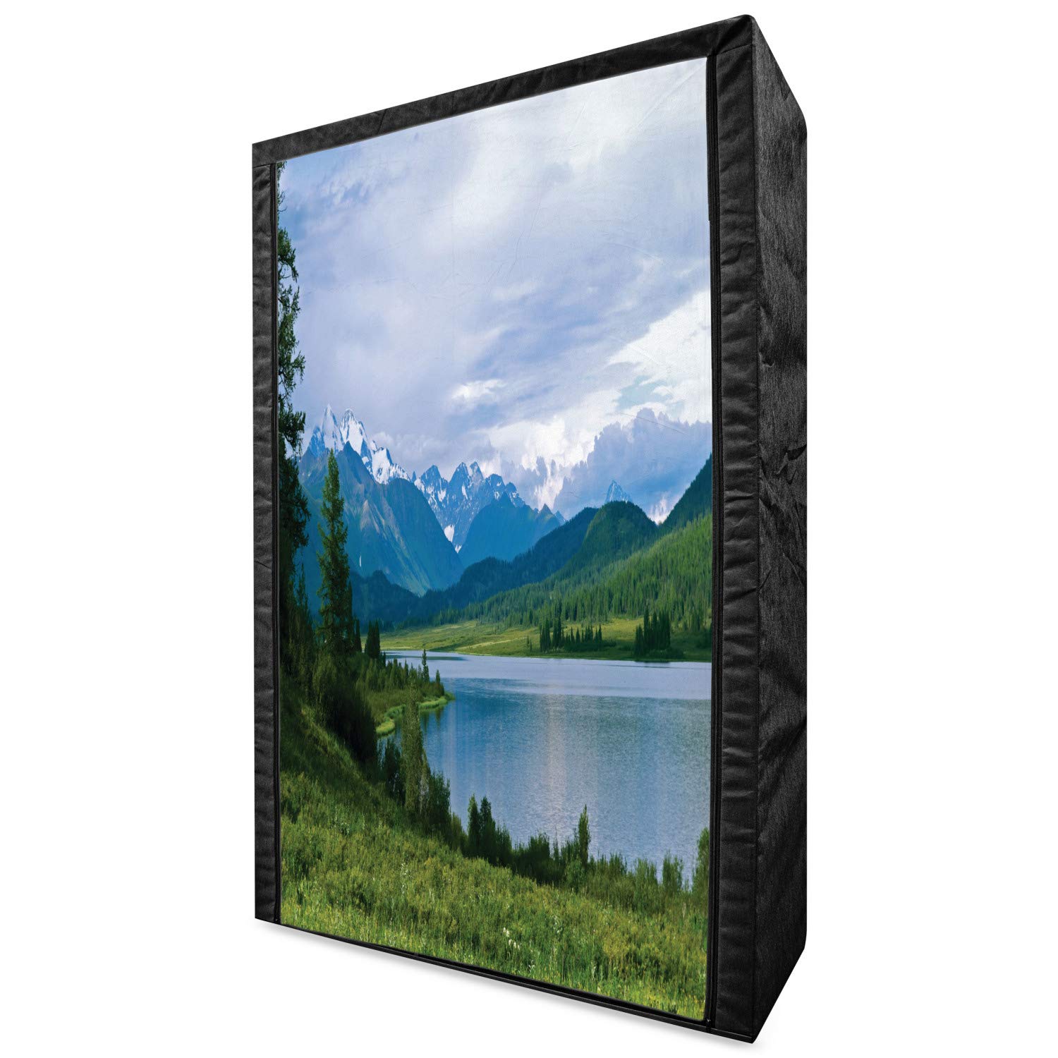 Ambesonne Portable Fabric Wardrobe with Belukha Mountain Lake & Snowy Peaks Print - 42.5
