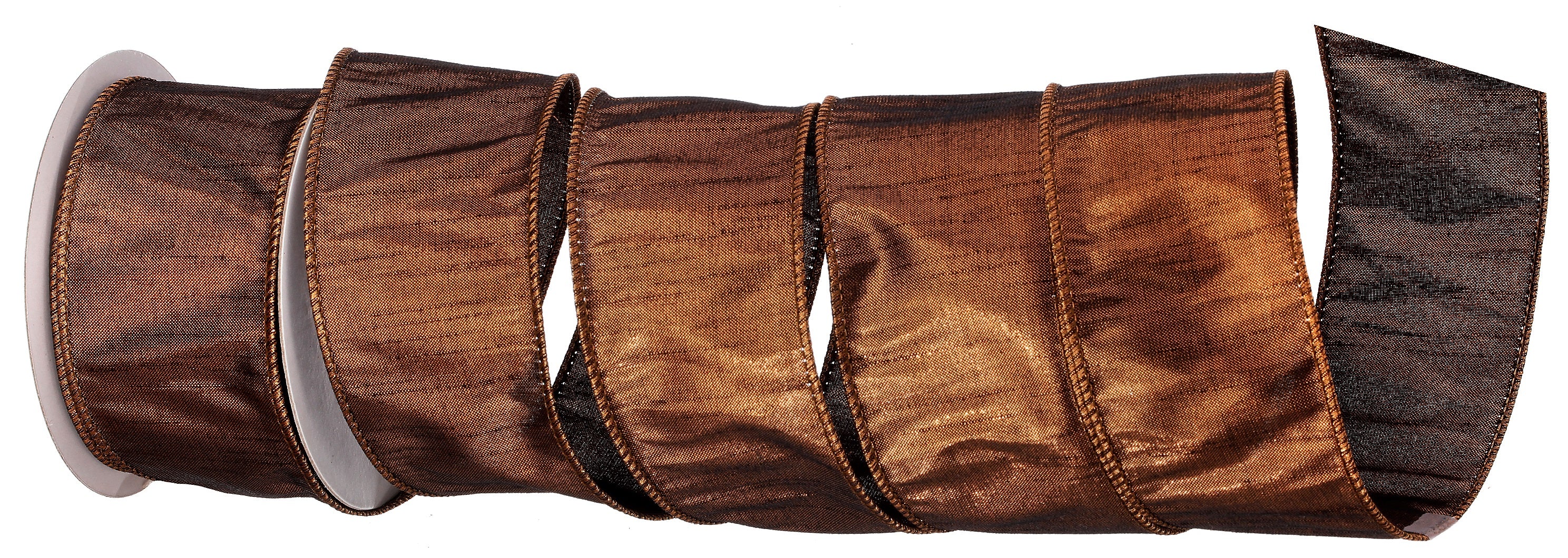 10 Yards Metallic Copper Dupion Ribbon for Gift Wrapping, Wedding Decorations, and DIY Craft Projects