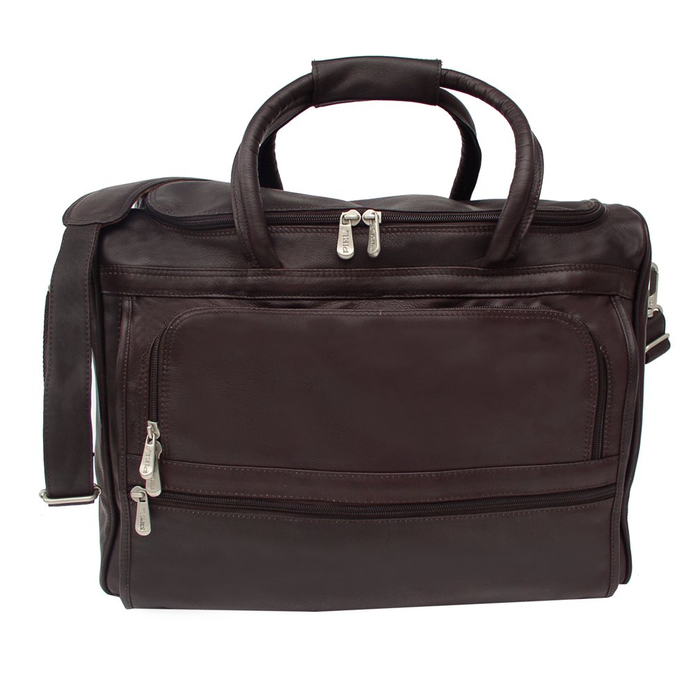 Premium Piel Leather Laptop Briefcase for Men & Women - Chocolate Brown, One Size - Perfect for Business, Travel & Office Commute