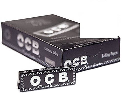 25 OCB Premium 1 1/4 Cigarette Rolling Papers (50 Sheets per Pack) with Free Smoke Sticker - Display Case Included | Perfect for Rolling Tobacco, Legal Herbs & Herbal Blends | Ideal for DIY Cigarettes, Personal Use & Gifts