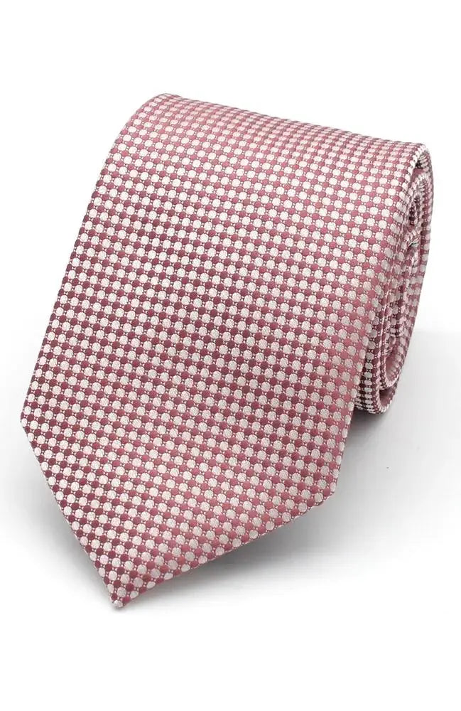 LA Smith Dusky Rose Textured Plain Tie - Elegant Silk Necktie for Men, Perfect for Weddings, Business Meetings & Formal Occasions