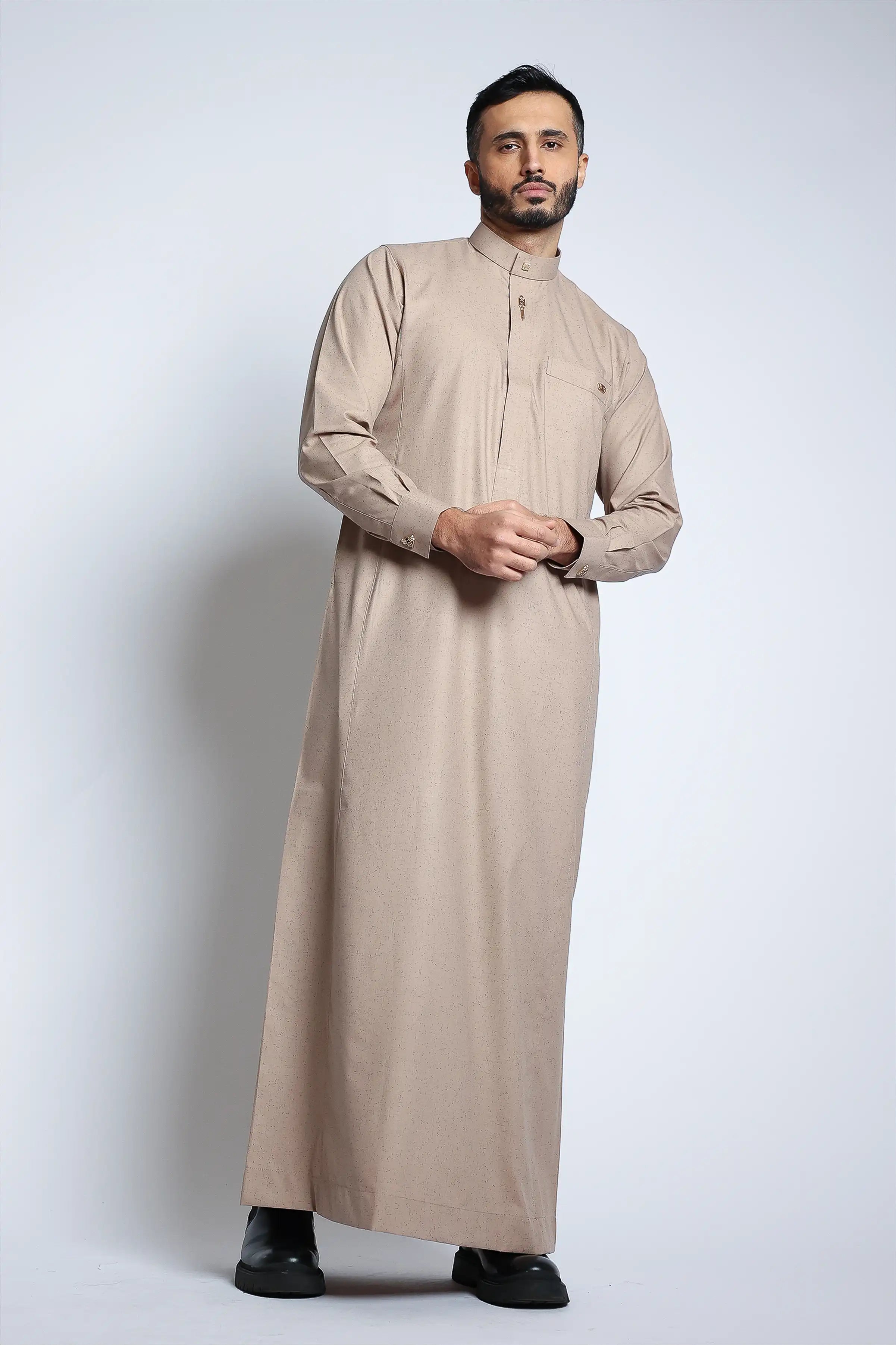J134 Peach Thobe - Soft & Comfortable Islamic Dress for Women - Perfect for Eid, Prayer & Special Occasions