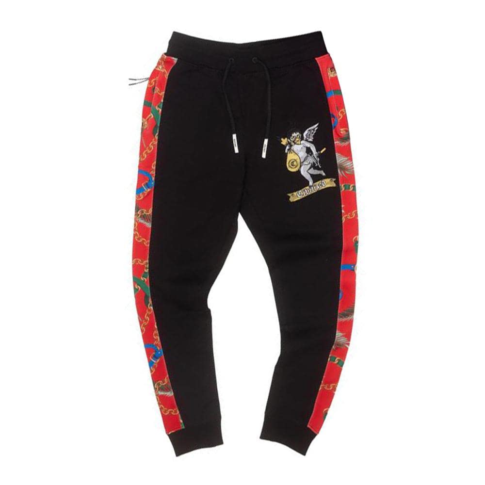 Civilized Men's Angel Joggers with Red Back Design - Comfortable Running Pants for Gym, Workout & Casual Wear