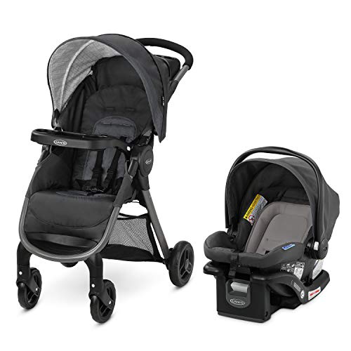 Graco FastAction SE Travel System with Quick-Fold Stroller & SnugRide 35 Lite Infant Car Seat - Redmond | Lightweight Baby Stroller & Car Seat Combo for Newborns to Toddlers | Perfect for Travel, Shopping & Daily Outings