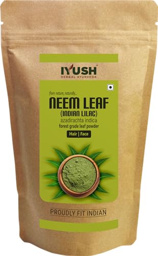 Organic IYUSH Ayurvedic Neem Powder 400g - Pure Neem Leaf Powder for Skin Care, Face Masks, Hair Treatment & Internal Use | Natural Detox & Glow Booster for Healthy Skin & Hair