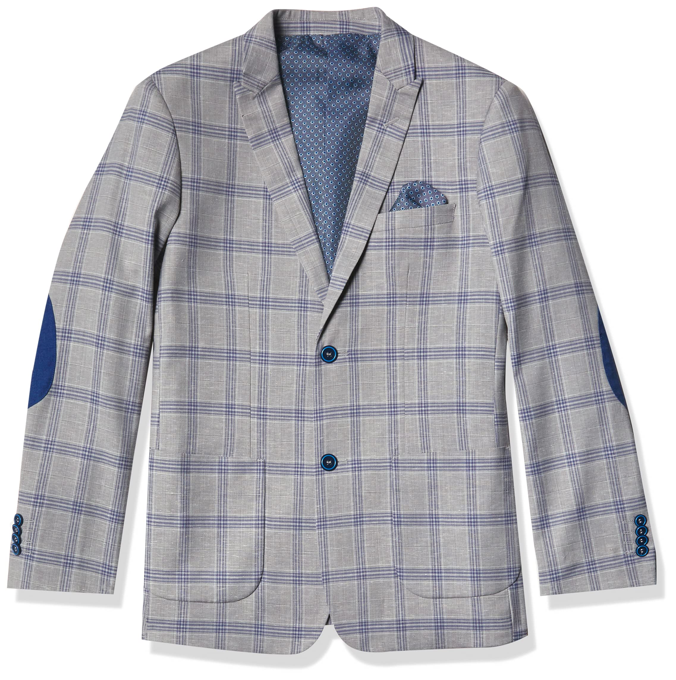 Isaac Mizrahi Boys Plaid Contrast Blazer Jacket for Kids - Stylish Formal Wear for School, Parties & Special Occasions