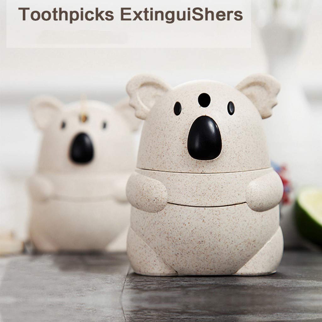 Bamboo Toothpick Holder with Manual Press - Cartoon Design for Kitchen, Dining & Bar | Eco-Friendly Storage Box for Straws & Toothpicks | Perfect for Restaurants, Home Use & Party Supplies (Gray)