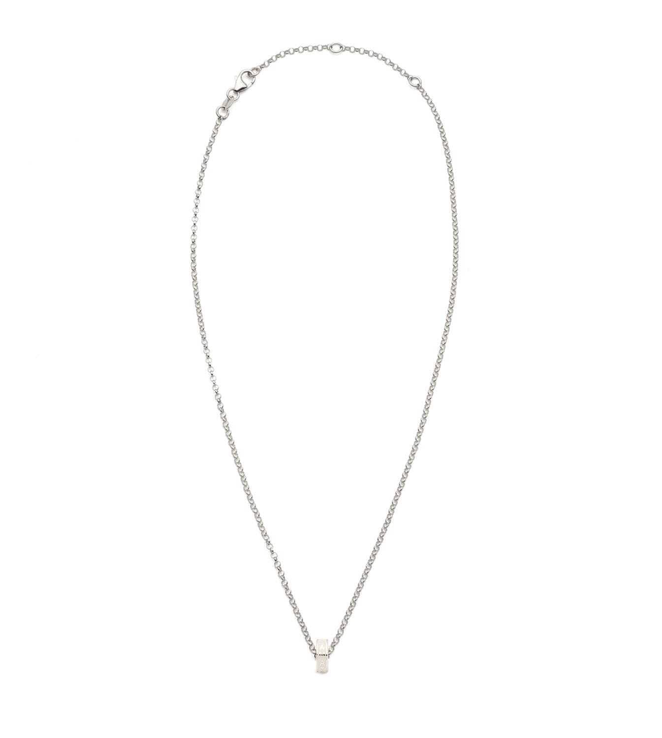 Amate Love Heartbeat Fine Belcher Chain Necklace in White Gold - Perfect for Romantic Gifts, Anniversaries & Valentine's Day
