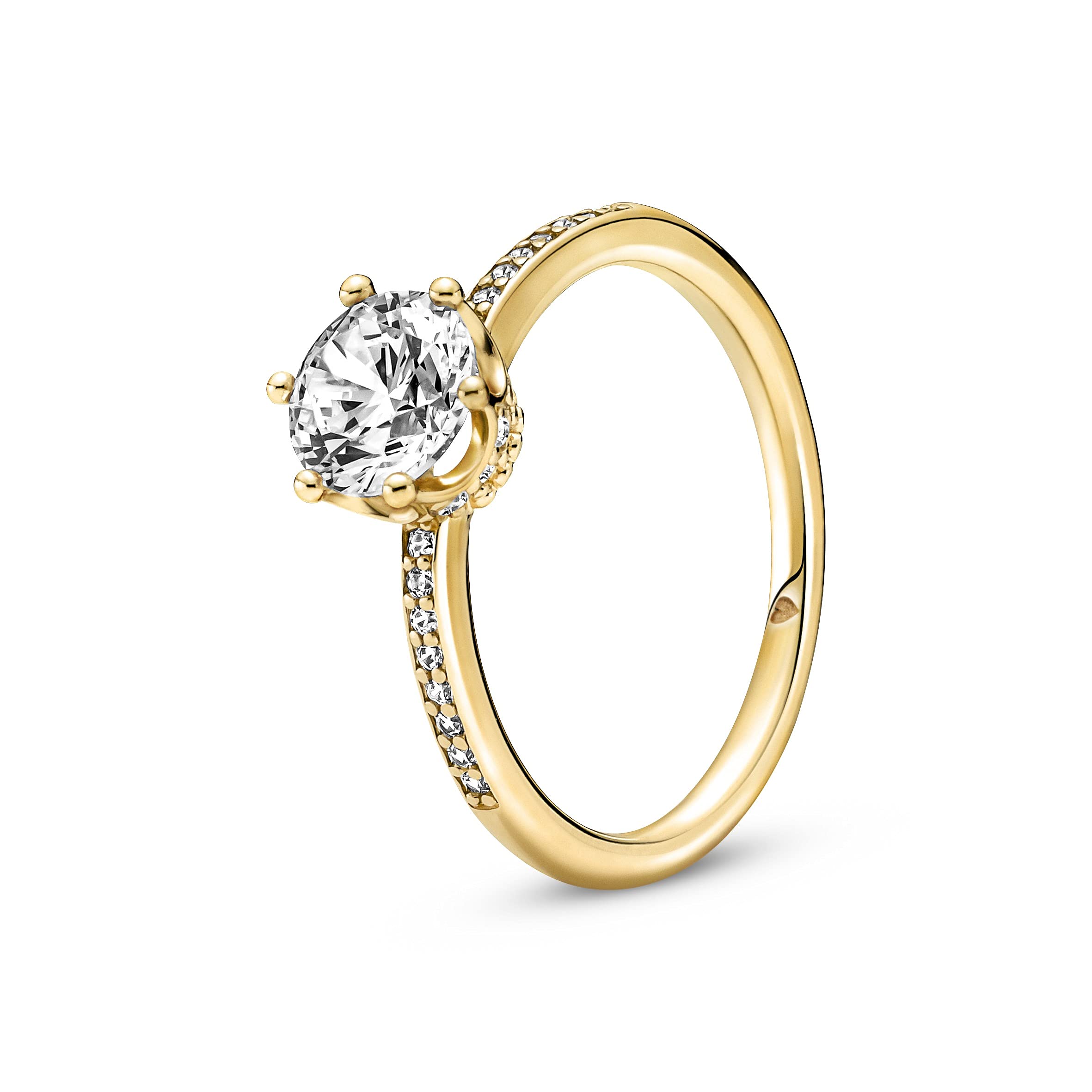 Sparkling Clear Solitaire Crown Ring - Elegant Diamond Engagement & Wedding Band for Women - Perfect for Proposals, Anniversaries & Special Occasions