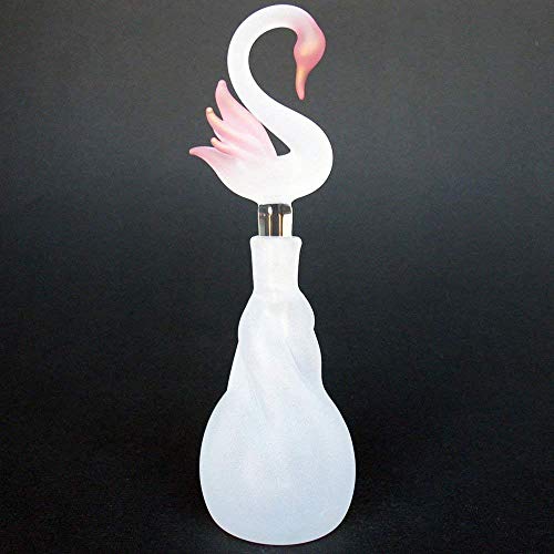 Hand Blown Glass Swan Perfume Bottle - Elegant Decorative Perfume Dispenser for Bathroom Vanity, Dresser & Gift Giving