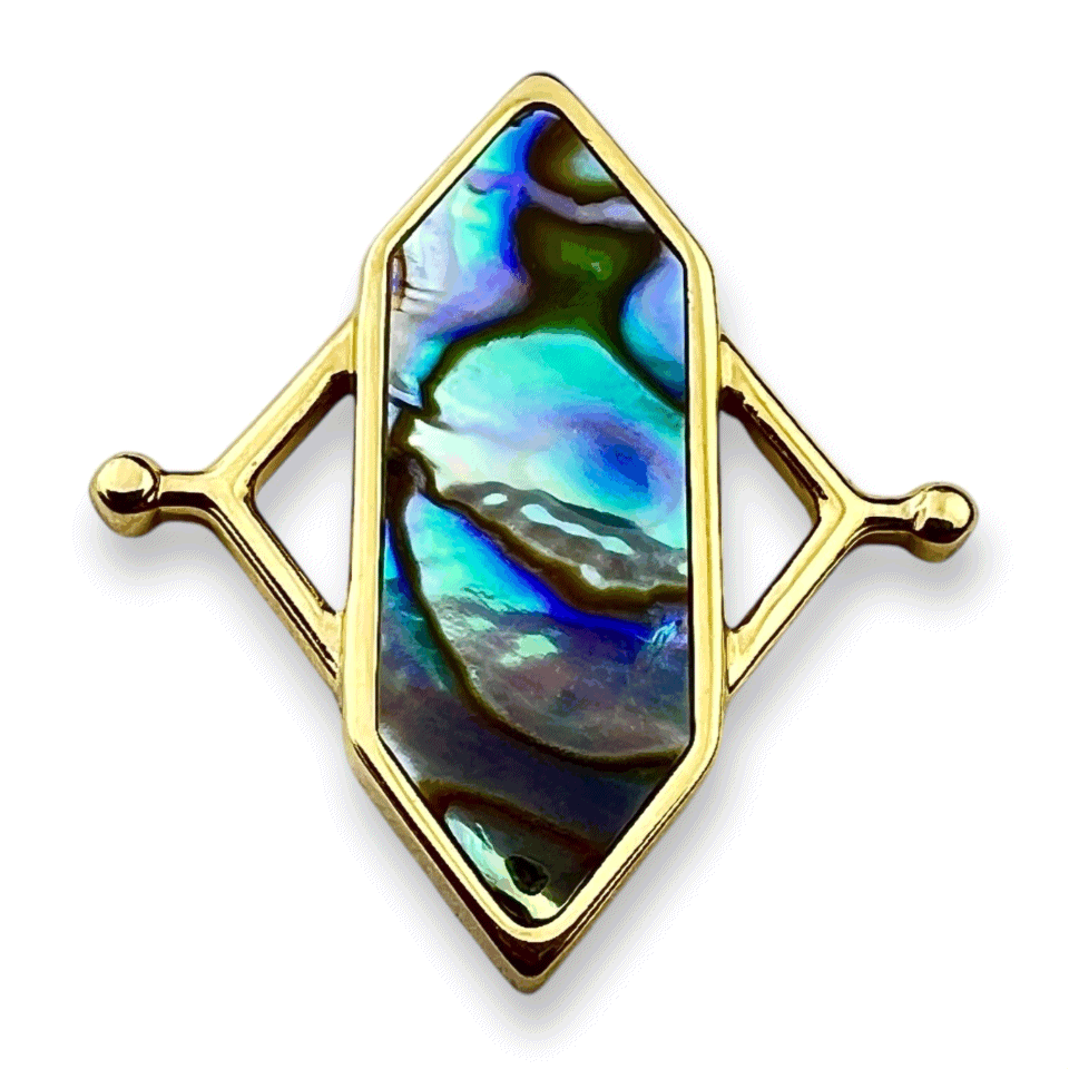 Abalone Shell TwinPoint Crystal Element Necklace – CK Collection for Women, Elegant Jewelry Gift for Birthday, Anniversary & Special Occasions