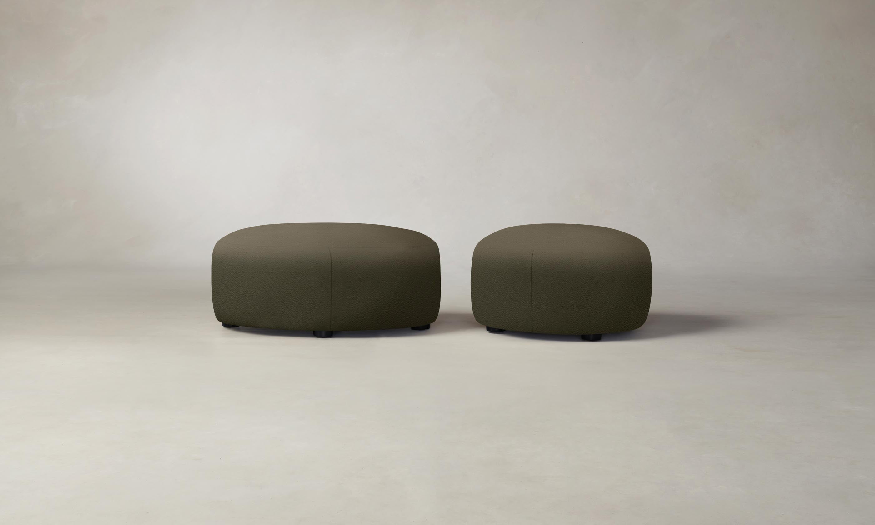 Premium Pebbled Leather Chelsea Ottoman in Truffle Brown - Stylish Footrest & Storage Bench for Living Room, Bedroom, or Office