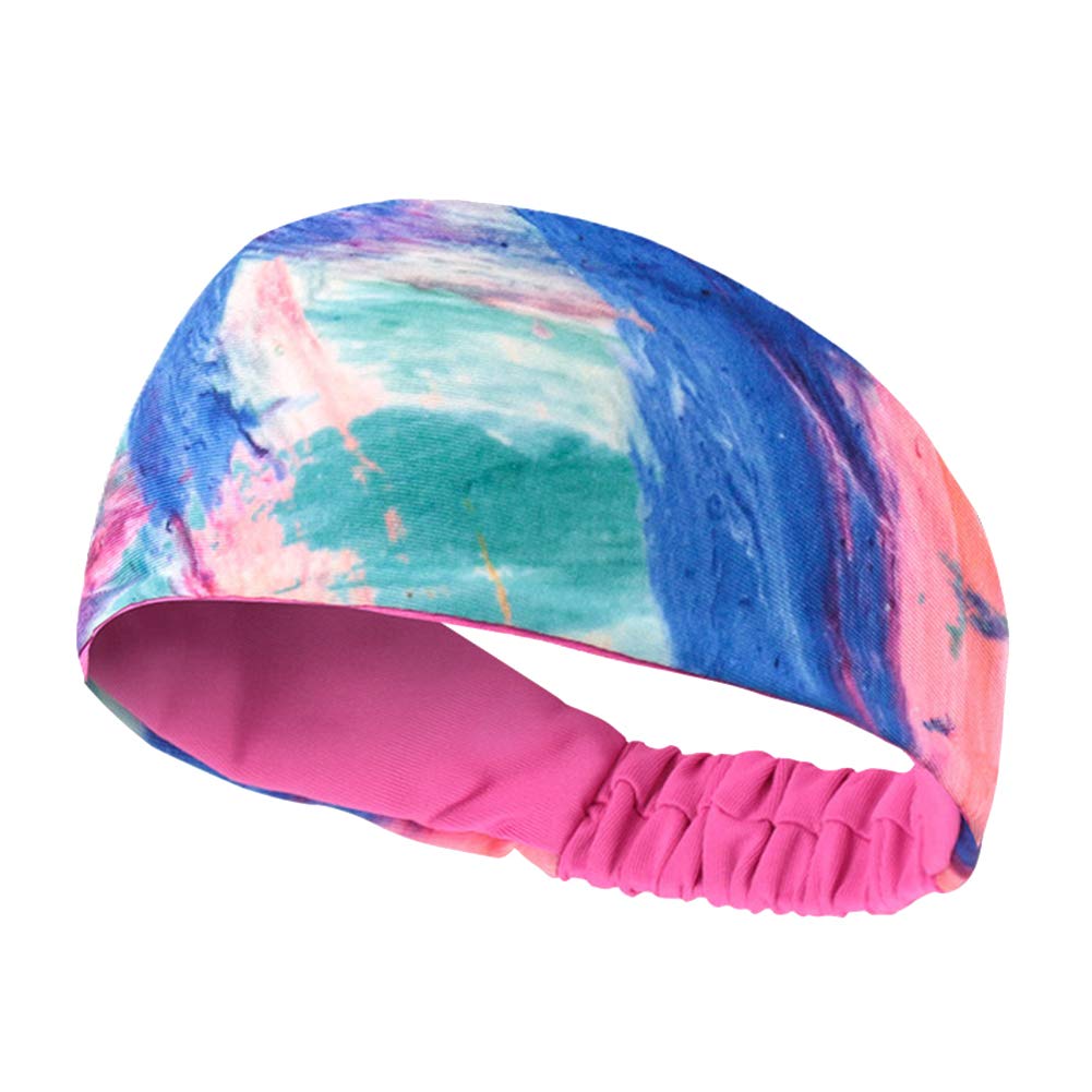 Kaaka Sweat Absorbent Headband - Unisex Polyester Sports Headband for Yoga, Basketball, Running & Workouts - Breathable & Comfortable Sweatband for Men & Women (Pink) - Perfect for Gym, Tennis & Outdoor Activities