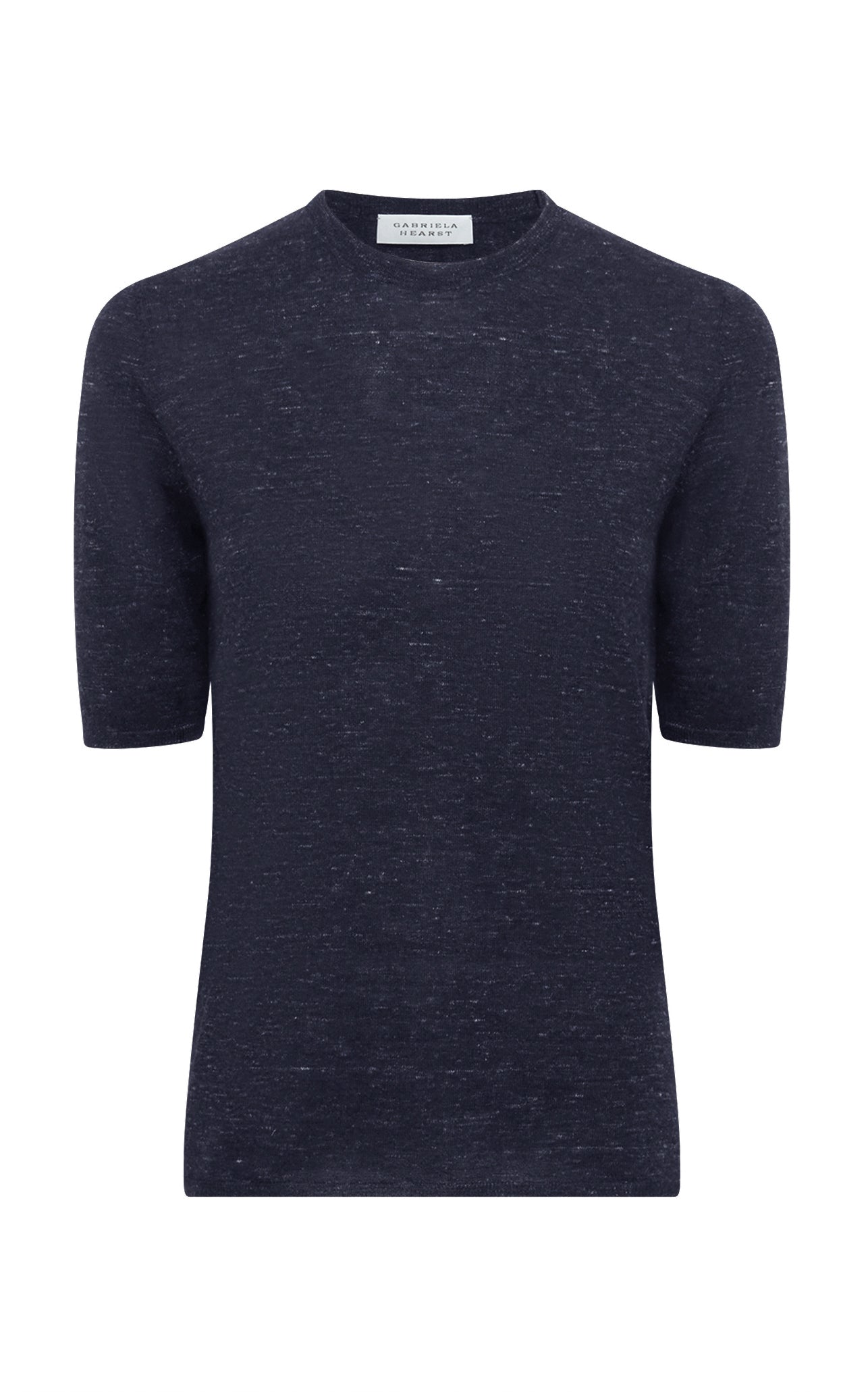 Premium Navy Cashmere Silk Blend Knit T-Shirt with Hemp - Soft, Breathable & Eco-Friendly Men's Casual Tee for Everyday Wear & Layering