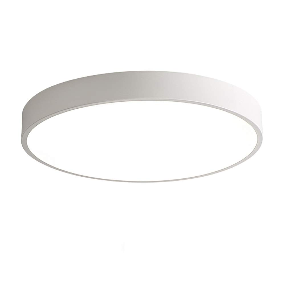 NIKUV Modern Nordic Minimalist LED Flush Mount Ceiling Light - Round Bedroom, Living Room, Dining Room & Balcony Fixture - Warm/Cold White Adjustable Lighting for Home, Office & Study Spaces