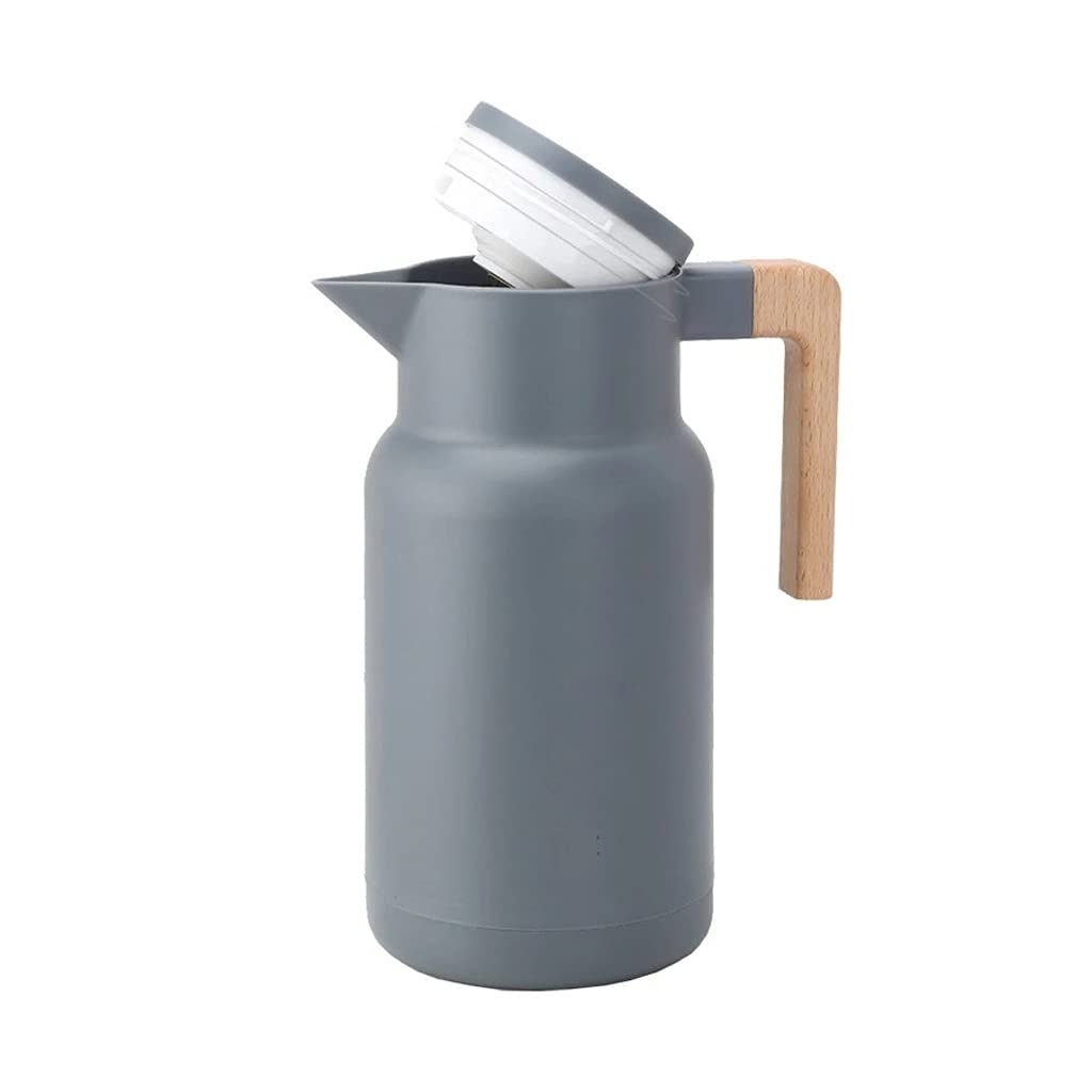 CUJUX 1L Vacuum Insulated Stainless Steel Thermos Flask - Double Wall Thermal Coffee Bottle for Hot & Cold Drinks - Perfect for Office, Home, Camping & Travel (Gray)