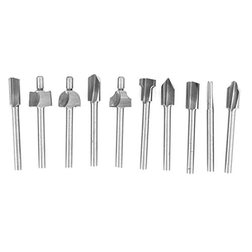 10pcs High-Speed Steel Woodworking Trimming Bits Set - Electric Engraving & Milling Cutters for DIY Wood Carving, Furniture Making & Craft Projects