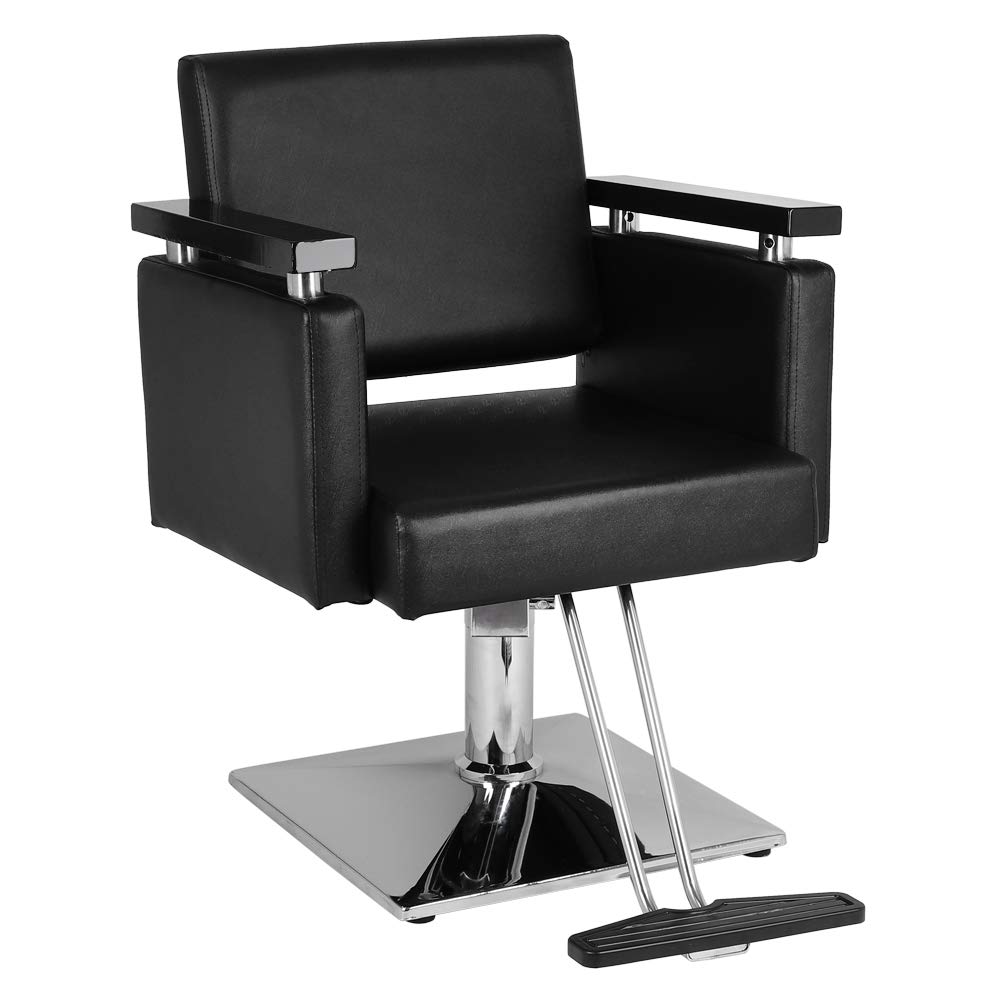 Bysesion GT2-XJ Hydraulic Barber Chair - Modern Black Salon Styling Chair for Haircut & Beauty - Professional Hairdressing Equipment for Salons, Barbershops & Home Use