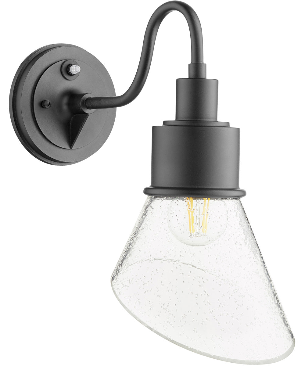 14H Torrey Single Light Wall Mount Fixture in Noir with Clear/Seeded Glass - Perfect for Entryway, Hallway & Bedroom Lighting