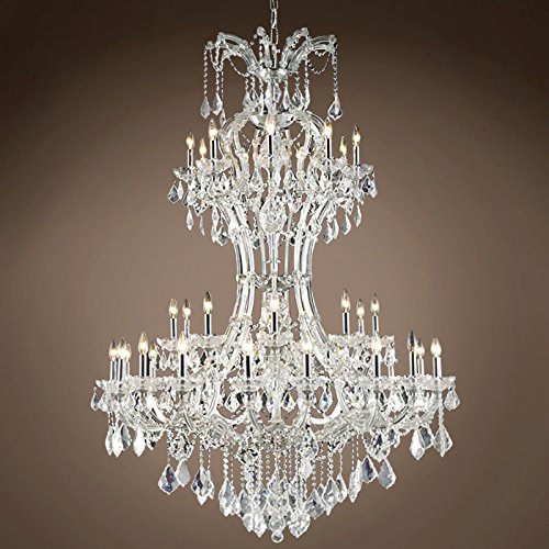 Maria Theresa 36-Light Chrome Chandelier with Swarovski Crystals - Elegant Dining Room Lighting