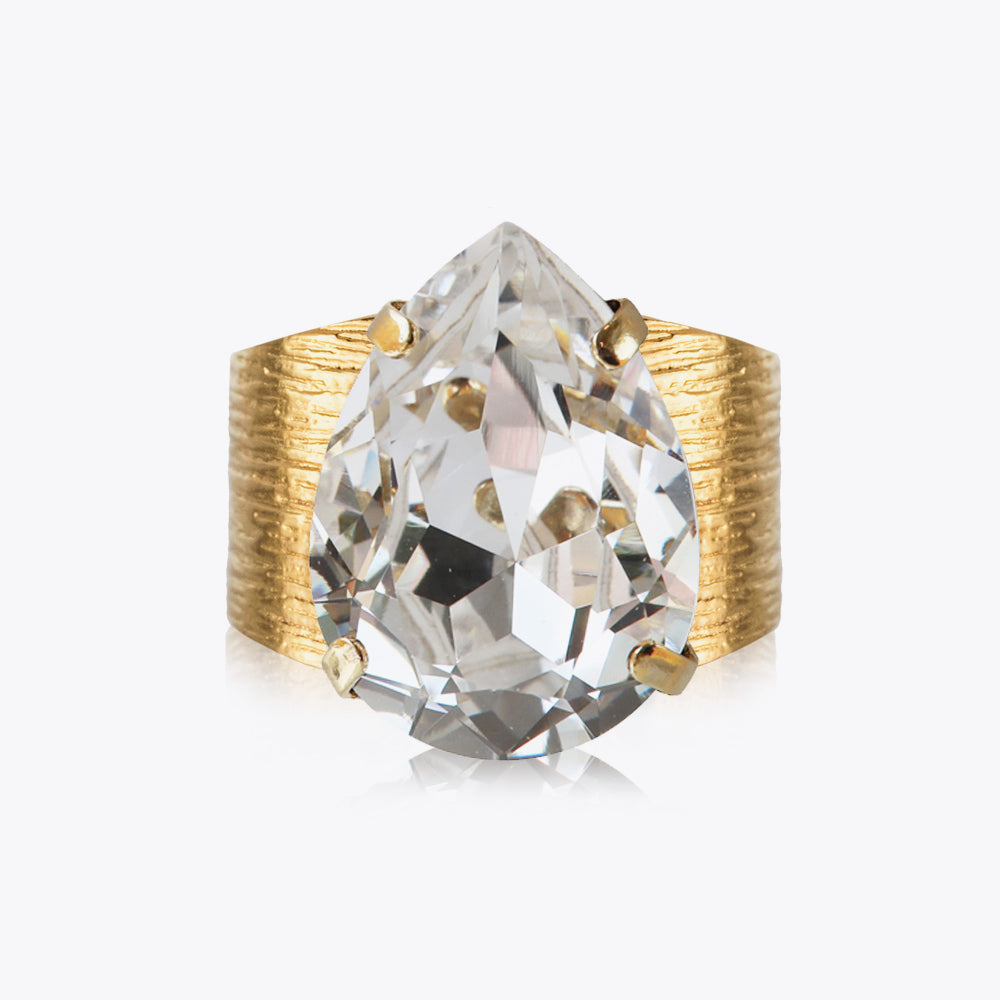 Elegant Classic Drop Ring with Sparkling Crystals - Perfect for Weddings, Parties & Special Occasions