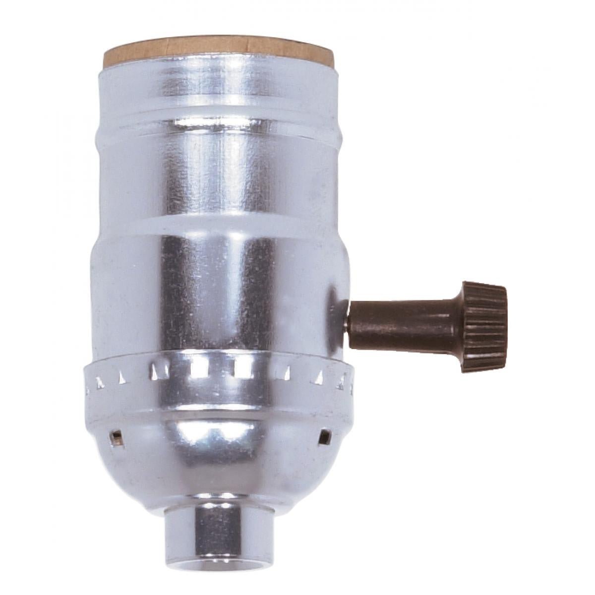 3 Terminal (2 Circuit) Turn Knob Socket With Removable Knobs Nickel - Perfect for Home Lighting Control and DIY Electrical Projects