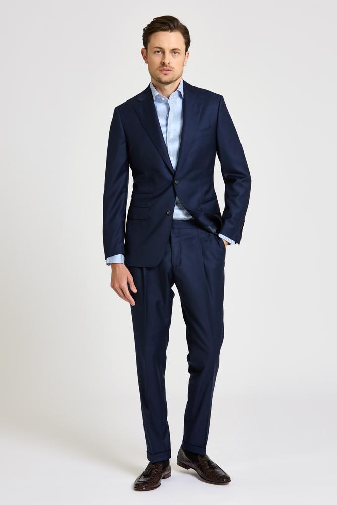 Premium Greyson Navy Blue Wool Suit for Men - Classic Business & Formal Attire for Weddings, Office & Special Occasions