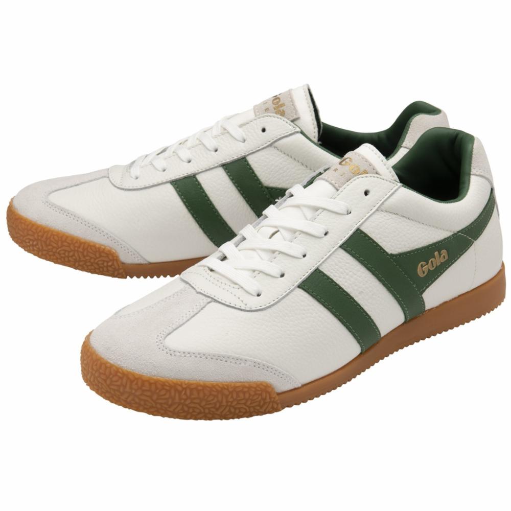 Gola Men's Harrier Leather Sneakers in Green - Stylish & Comfortable Casual Shoes for Everyday Wear, Walking & Urban Fashion