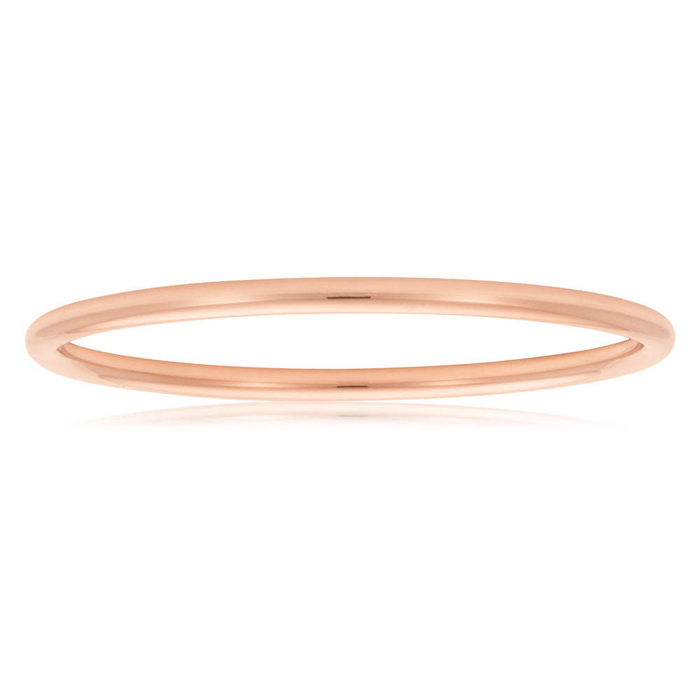 9ct Rose Gold Silver Filled 3mm x 65mm Plain Golf Bangle Bracelet for Women - Elegant Jewelry Gift for Golf Lovers, Sports Events & Everyday Wear