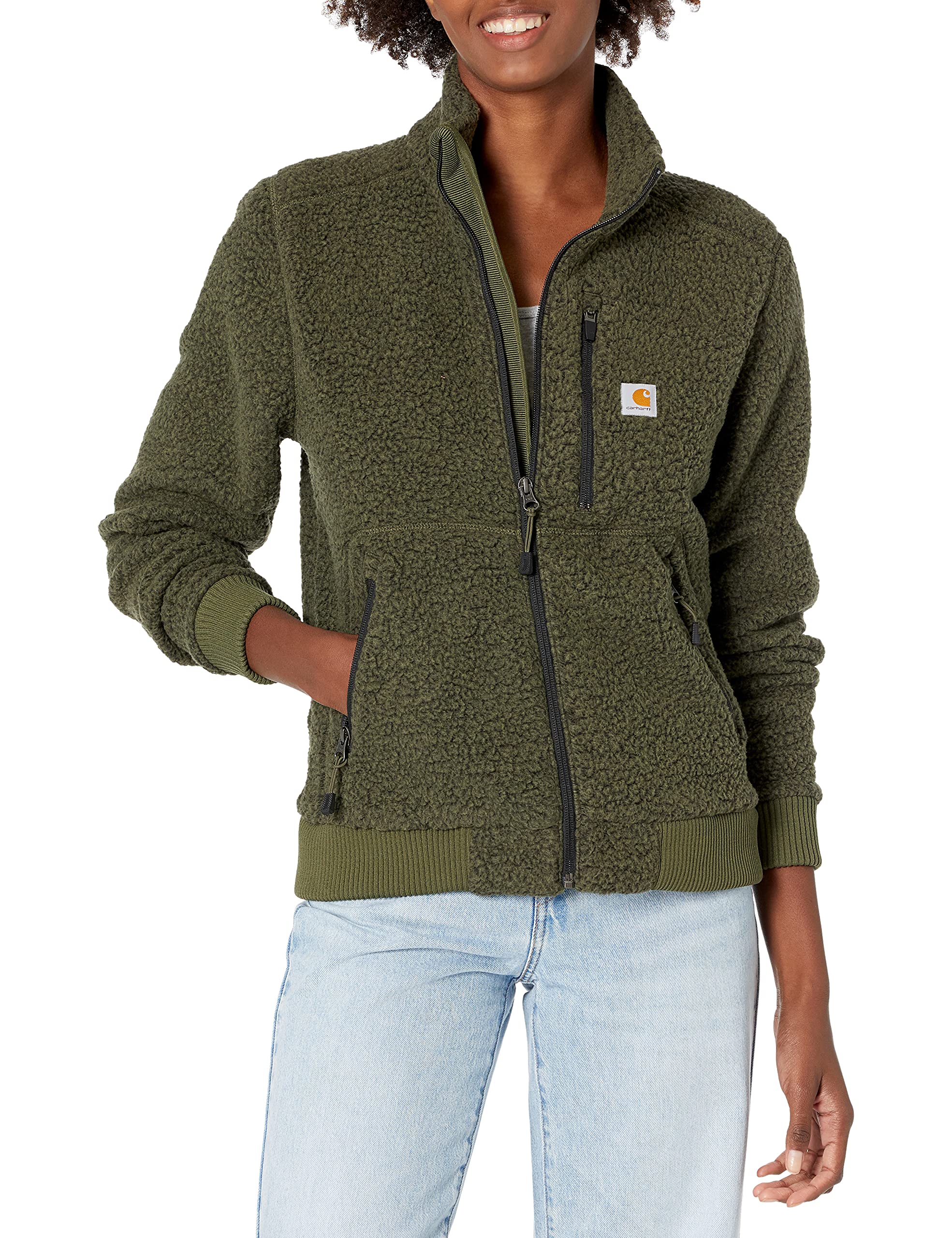 Carhartt Women's High Pile Fleece Jacket - Warm Winter Coat with Soft Lining, Windproof & Durable for Outdoor Work, Hiking & Casual Wear