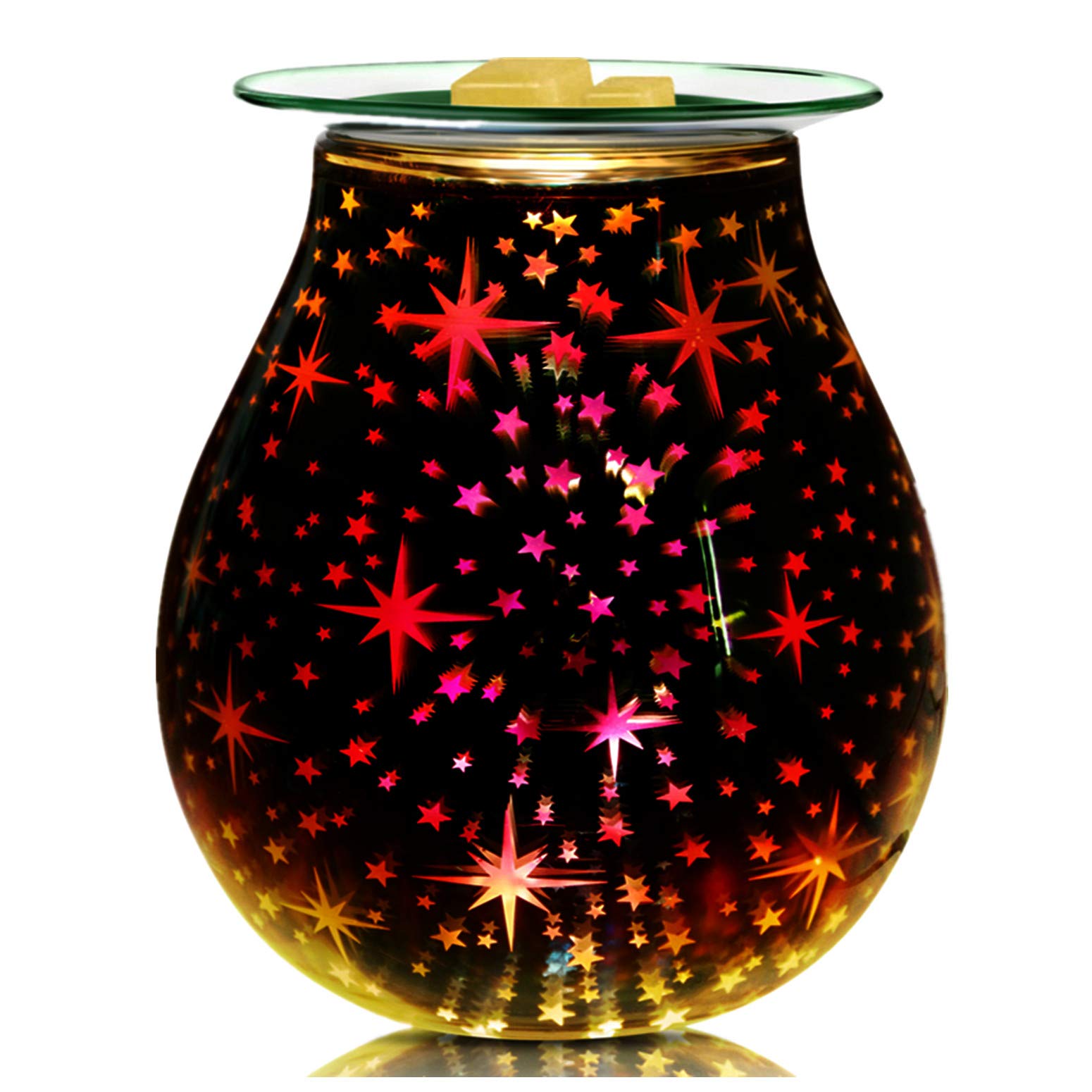 LiveMAX Glass Electric Wax Warmer - Fragrant Wax Melt Burner & Melter for Home, Office, Bedroom - Perfect Aromatherapy Gift & Decor (Flash Star) | Create Cozy Ambiance for Relaxation & Stress Relief