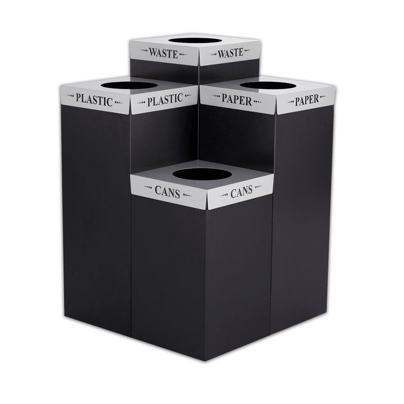 Square Fecta Recycler Bong - Premium Black Glass Water Pipe for Smooth Hits | Perfect for Home Use, Parties & Relaxation Sessions