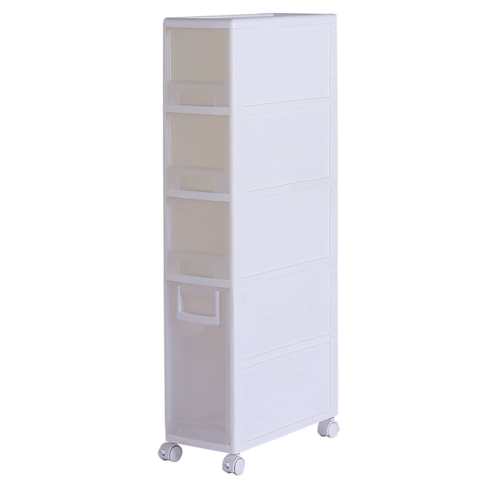 16cm Slim Kitchen Storage Cart with Wheels - 4-Tier Rolling Organizer for Small Spaces, Bathroom & Kitchen Use - Perfect for Narrow Spaces, Pantry, Closet & Office Organization