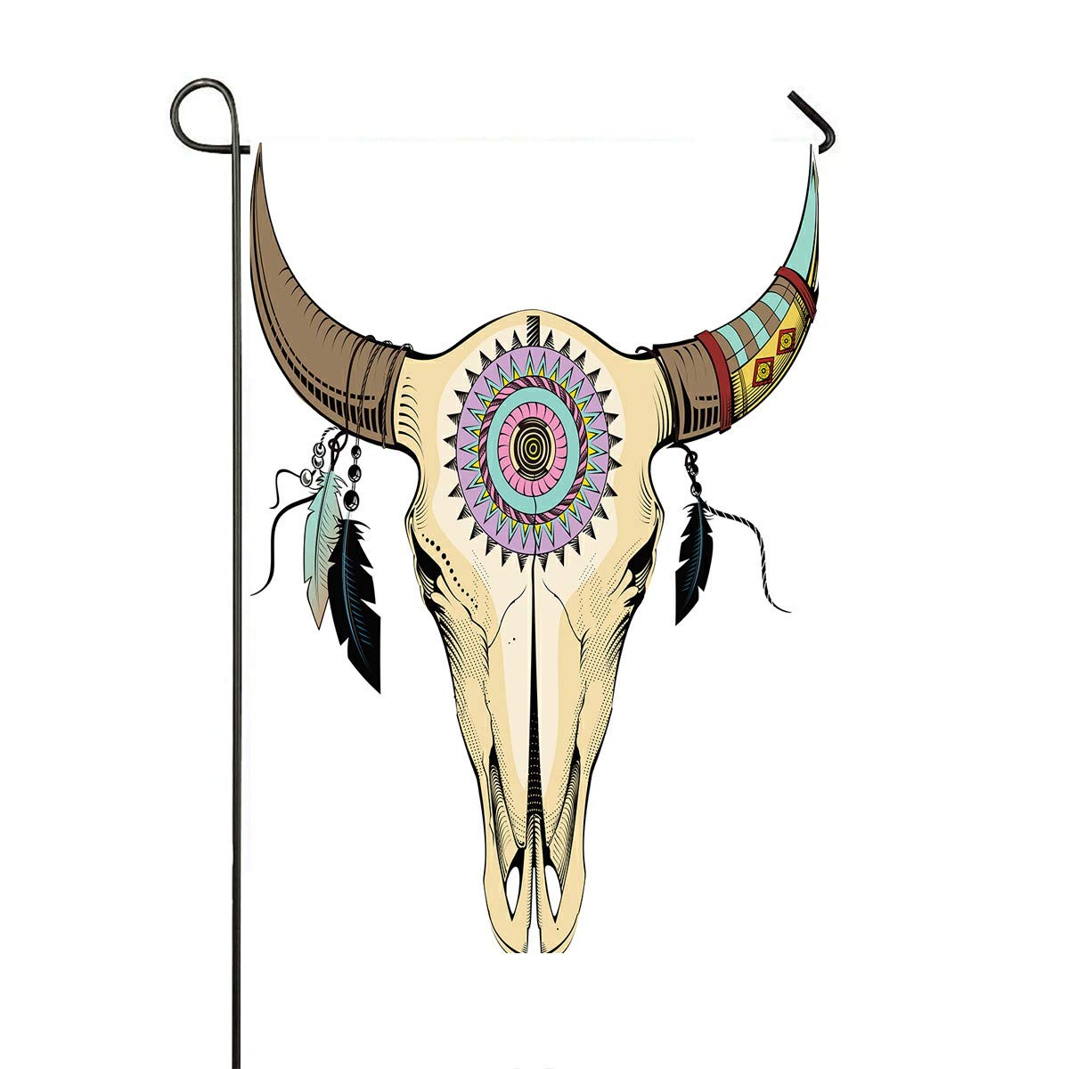ECZJNT Bull Skull Garden Flag - 28x40 Inch Outdoor Decorative Flag for Western Home Decor, Yard, Patio & Ranch Parties | Weather-Resistant Polyester for Year-Round Use