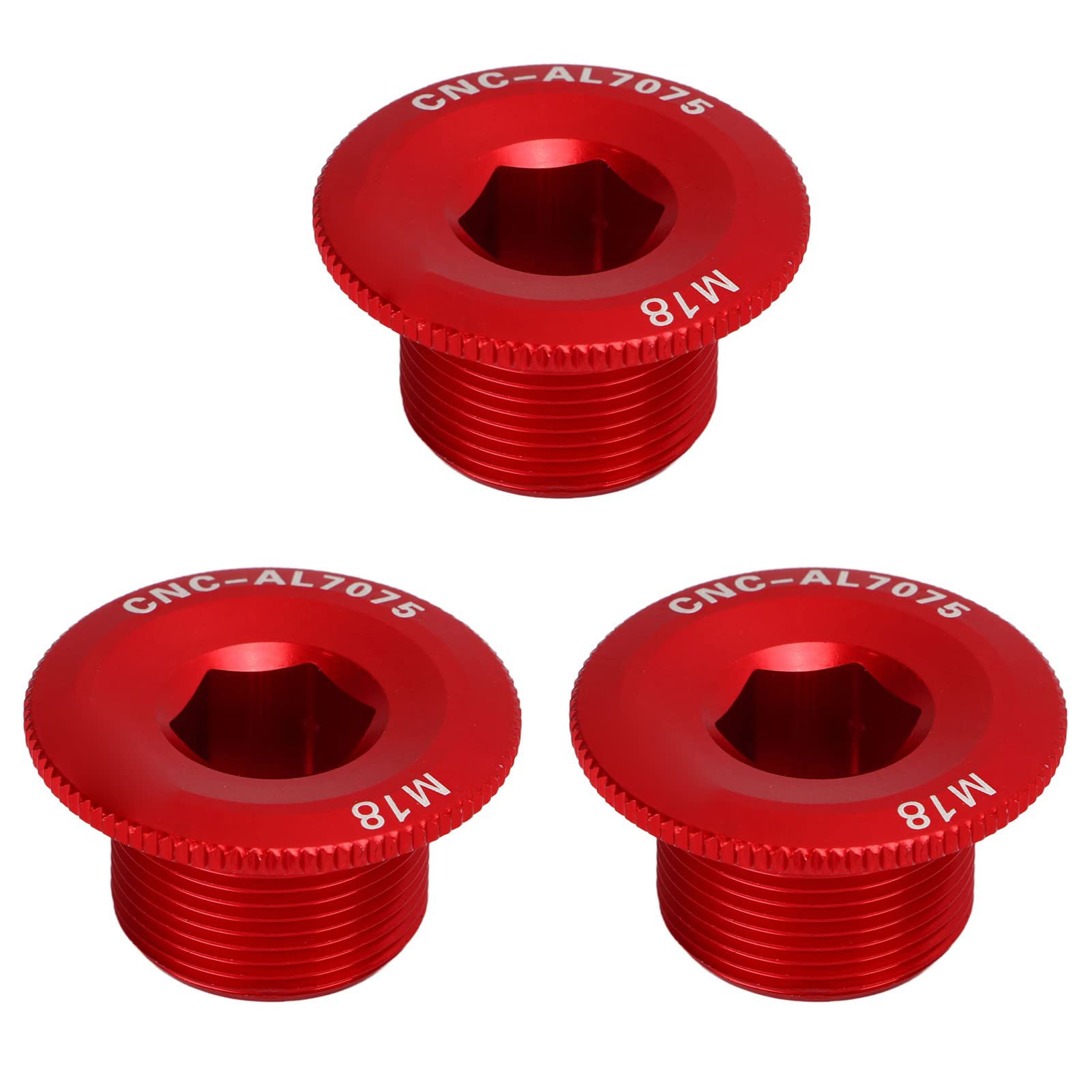 VGEBY 3pcs Aluminum Alloy Bike Crank Screw - M18 Standard Thread Mountain Bicycle Crank Cover & Fixing Screw for One Piece Chainrings | Durable Replacement Part for MTB Maintenance & Repair