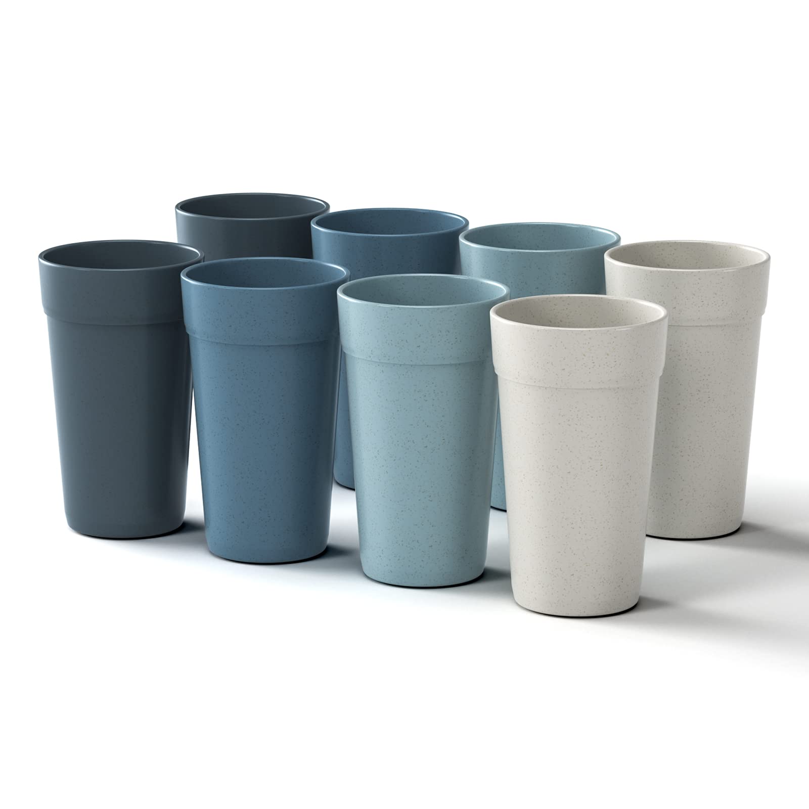 8-Pack 20oz Unbreakable Tumbler Cups - BPA Free, Microwave & Dishwasher Safe Reusable Drinking Glasses for Smoothies, Water, Wine, Cocktails - Perfect for Home, Office, Travel and Outdoor Activities