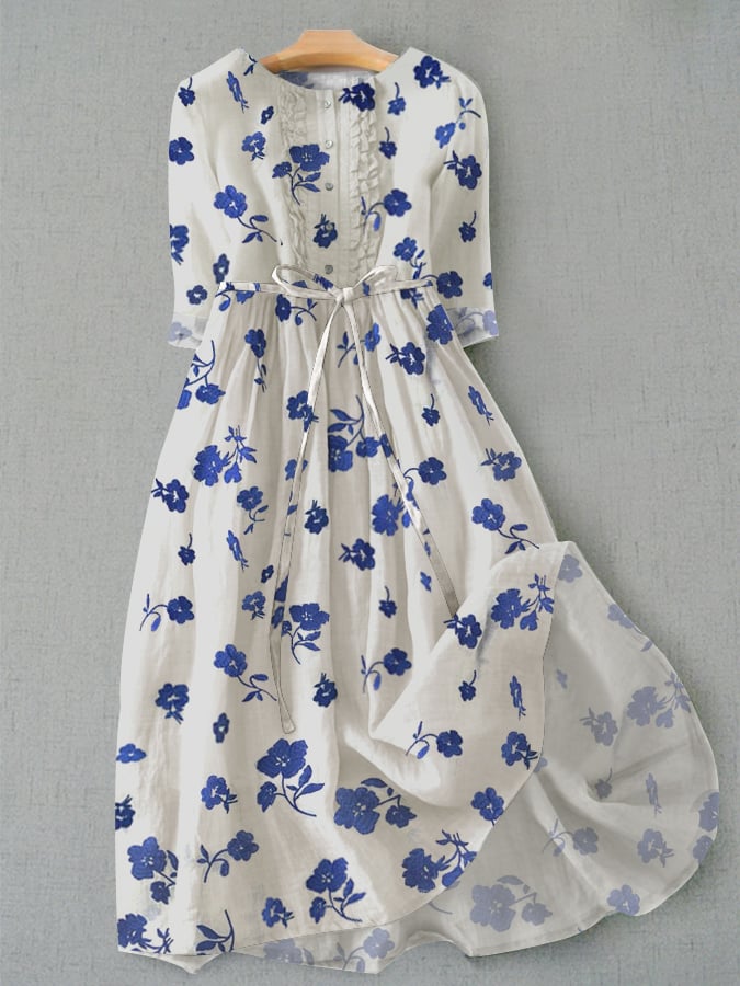 Lovevop Women's Casual Floral Print Dress - Elegant Bohemian Style for Summer, Beach, and Date Nights