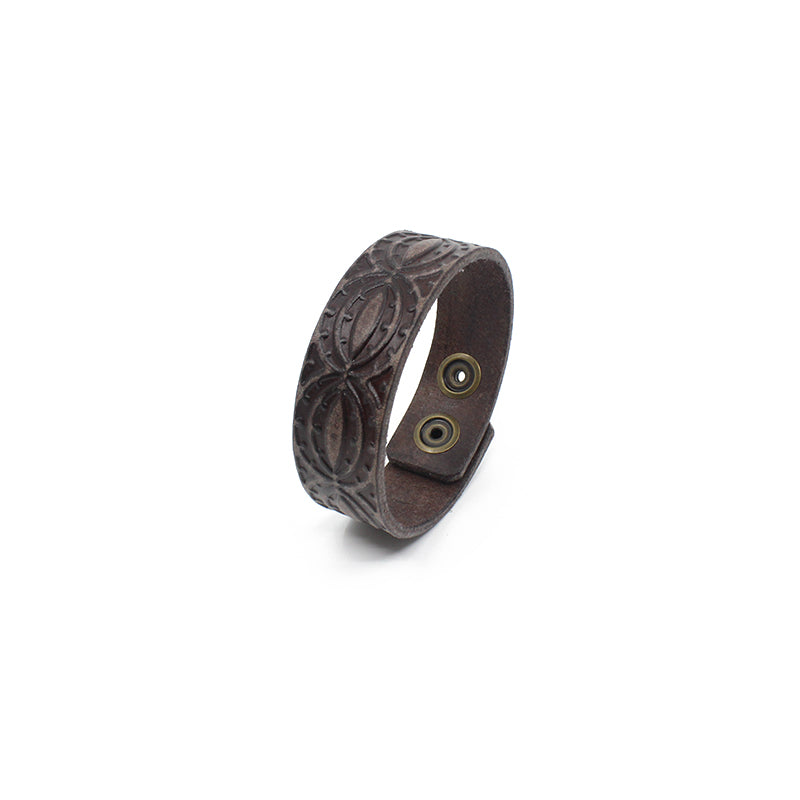 25mm Genuine Leather Wristband for Men & Women - Adjustable Size M/L - Premium Fashion Bracelet by Darin Gordine - Perfect for Casual Wear, Gifts & Everyday Accessories