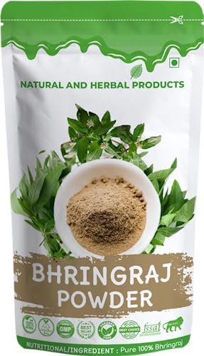 Pure Organic Bhringraj Powder (Eclipta Prostrata) for Hair Growth & Care - Natural Hair Conditioner & Strengthener | Promotes Healthy Liver & Skin | Herbal Supplement for Drinking & Face Masks | Perfect for DIY Hair Wash & Beauty Routines