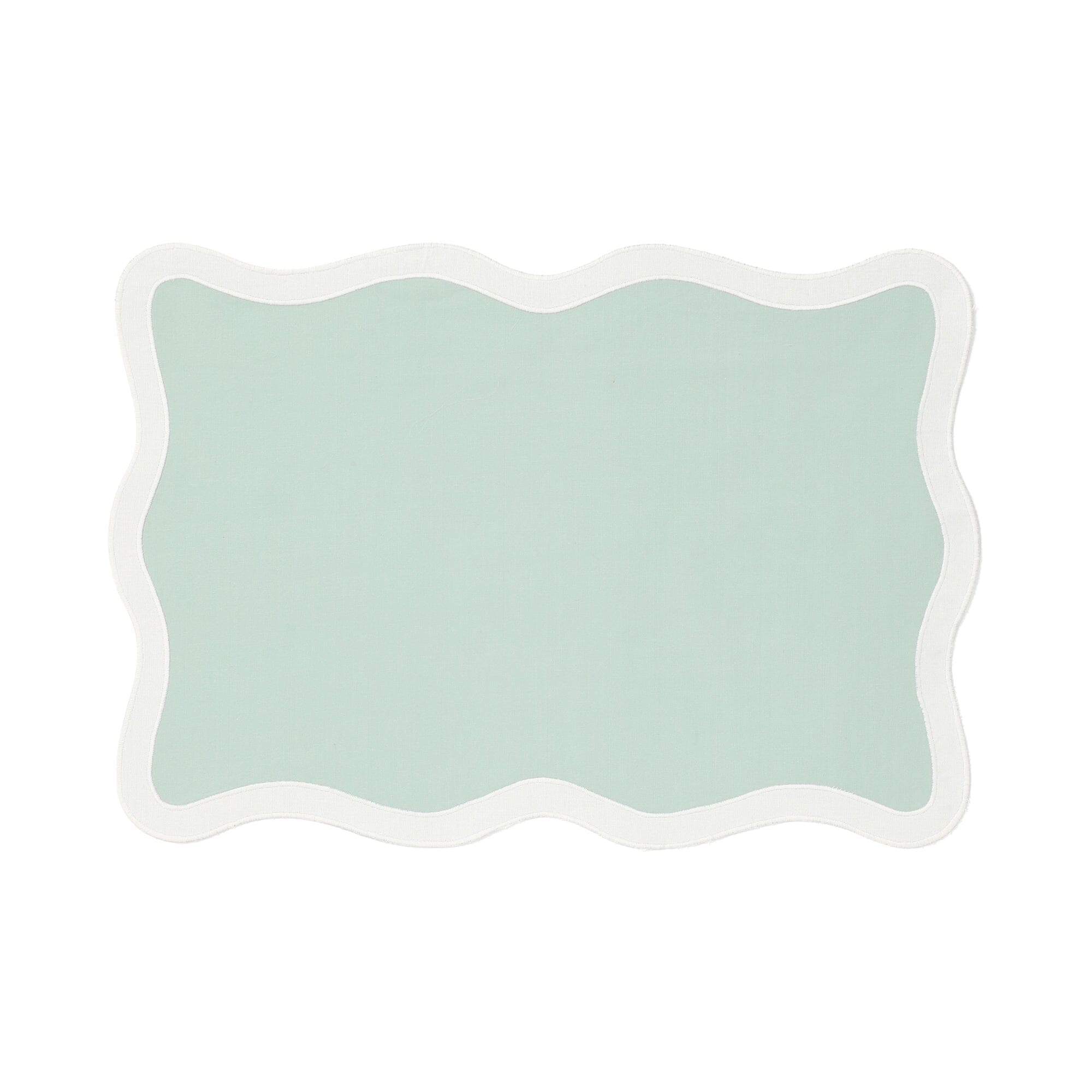 Bicolor Wave Lunch Mat - Green & White Waterproof Placemat for Dining Table, Kitchen, Picnic, and Office Use