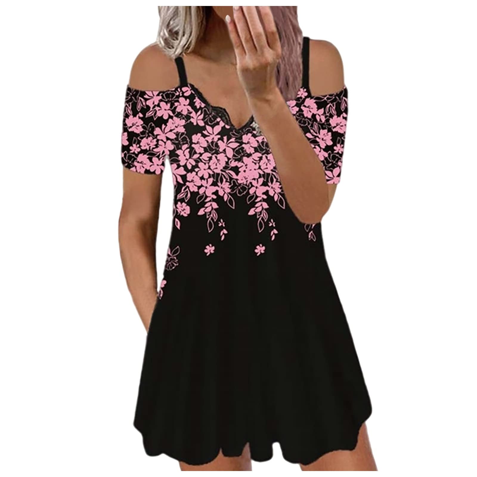 Women's Summer Casual T-Shirt Dress - Flowy Swing Sundress for Beach, Pool Cover Up & Vacation | Lightweight Comfortable Sun Dress for Outdoor Activities, Travel & Daily Wear