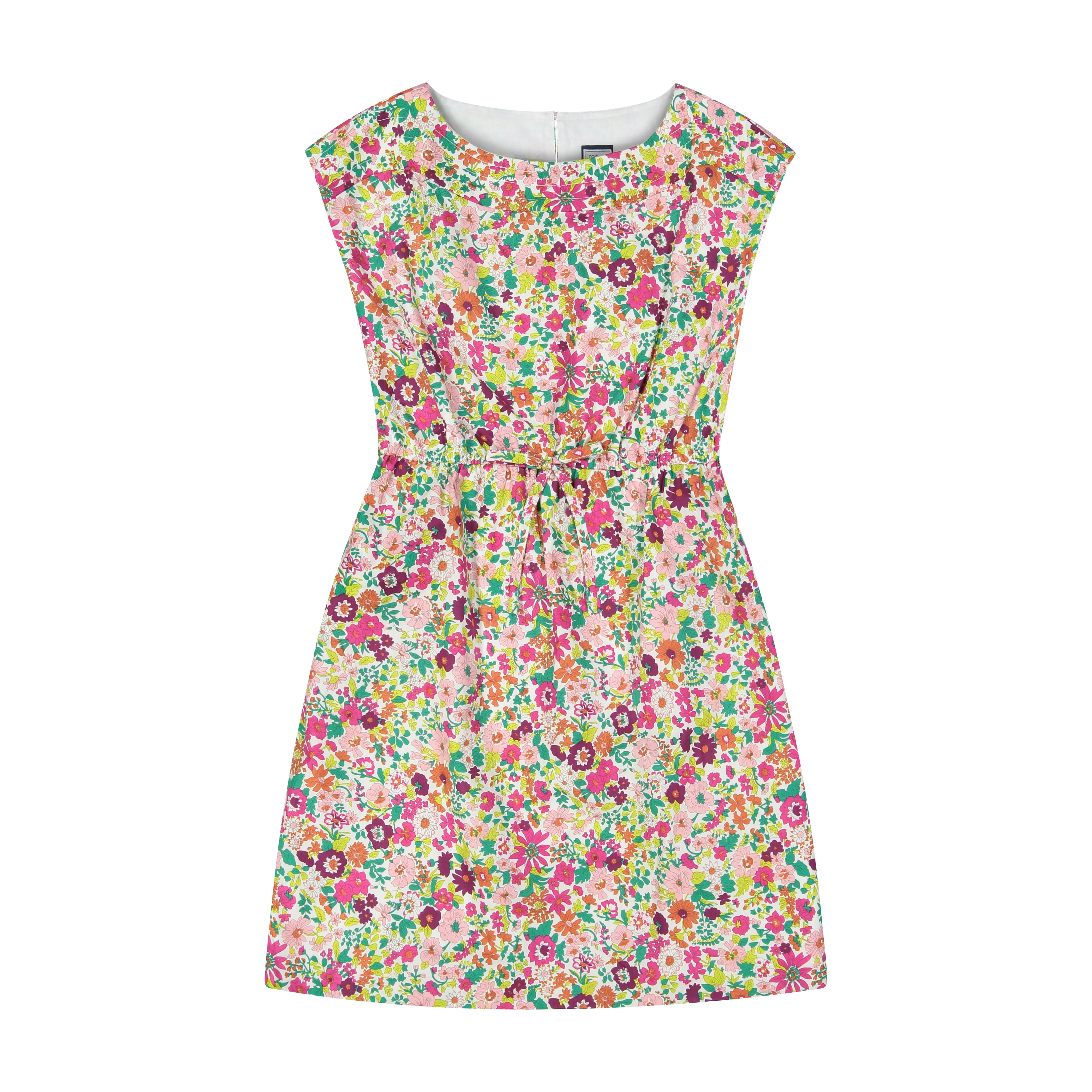 Izzy Floral Drawstring Dress in Fuchsia - Stylish & Comfortable Summer Dress for Women, Perfect for Beach, Vacation, and Casual Outings
