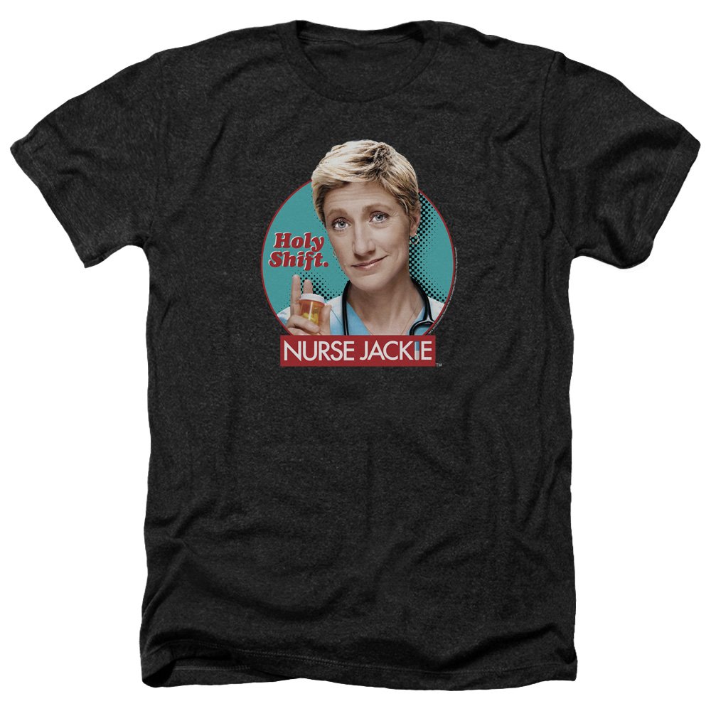 Nurse Jackie Medical Comedy TV Series Holy Shift Adult Heather T-Shirt - Funny TV Show Merchandise for Fans, Casual Wear & Gift Ideas