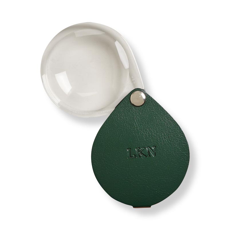 Premium Leather Pocket Magnifier with 5X Magnification - Compact & Portable Reading Glass for Seniors, Hobbyists & Travel - Perfect for Reading Small Print, Maps, Jewelry & Crafts