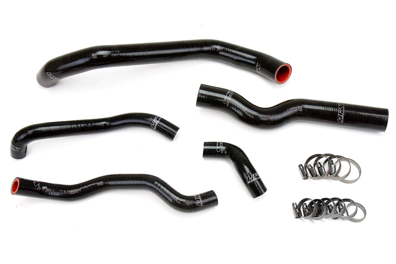 HPS Black Reinforced Silicone Radiator & Heater Coolant Hose Kit 57-1973-BLK - High Performance Cooling System Upgrade for Cars, Trucks & SUVs - Perfect for Daily Driving, Racing & Off-Road Use