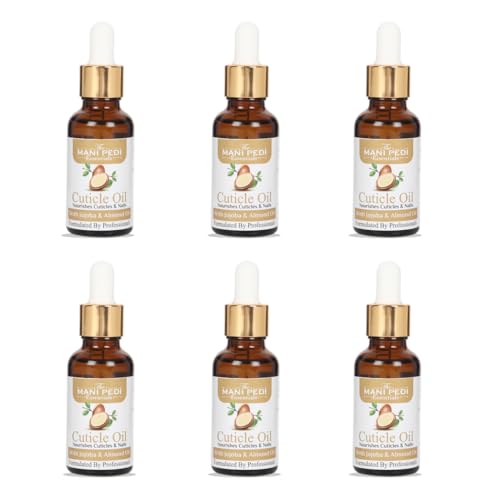 TMPE 100% Pure & Natural Cuticle Oil with Jojoba & Almond Oil – Nail Growth Treatment for Soft Cuticles & Strong Nails – 15ml (Pack of 6) – Perfect for At-Home Manicures & Professional Nail Care