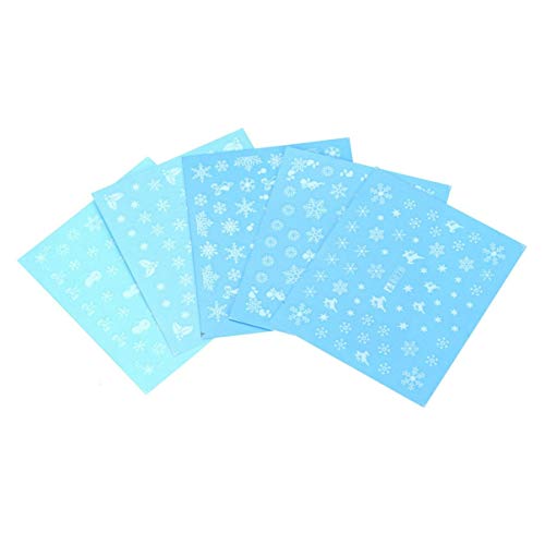 EXCEART 3D Winter Nail Stickers - 5pcs Christmas Snowflake Nail Decals for Kids & Adults | Festive Holiday Nail Art Designs for Winter Parties, Christmas Celebrations & New Year Nail Decorations