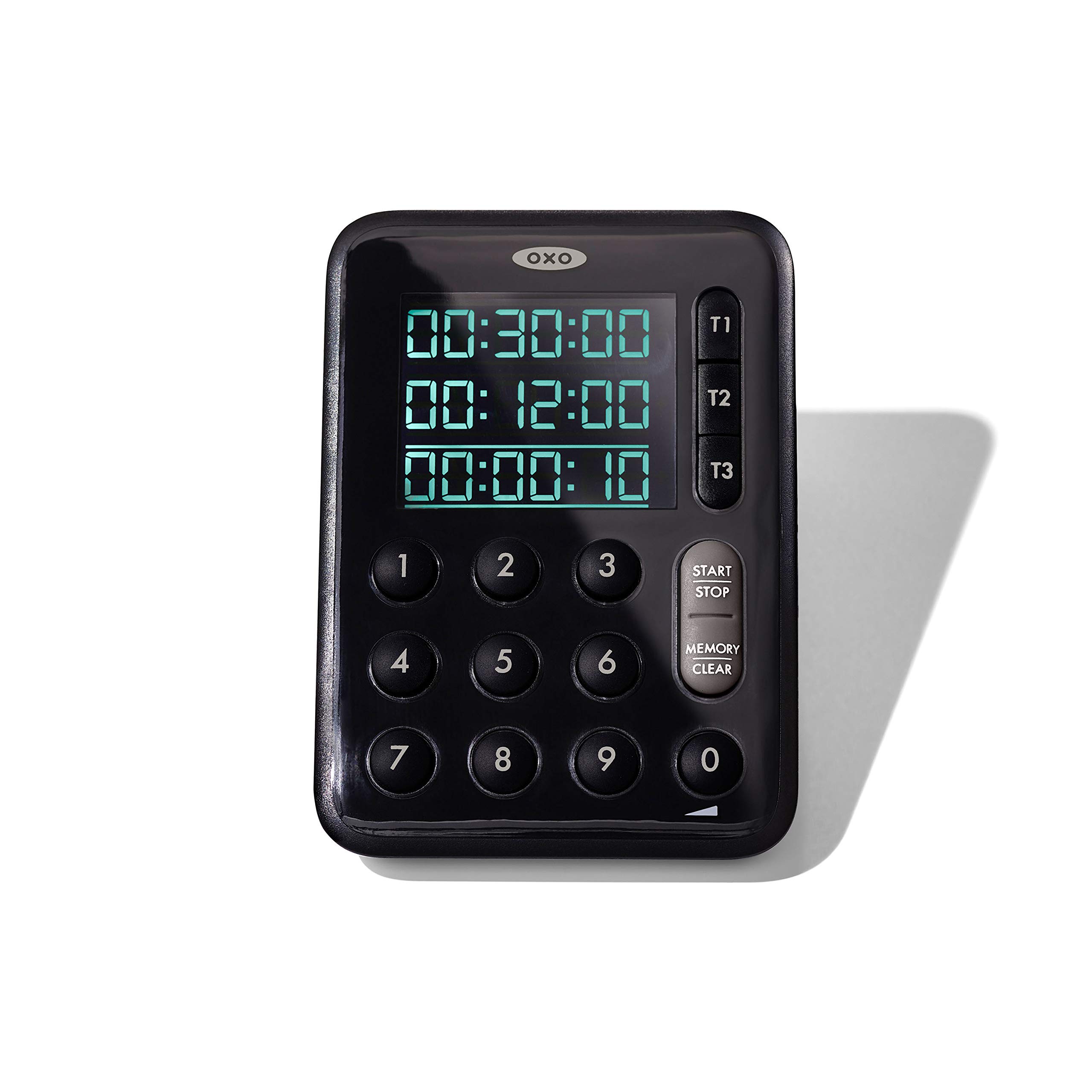 OXO Good Grips Digital Triple Kitchen Timer - Black | Countdown & Alarm Function | Perfect for Cooking, Baking, Lab Experiments & Classroom Use